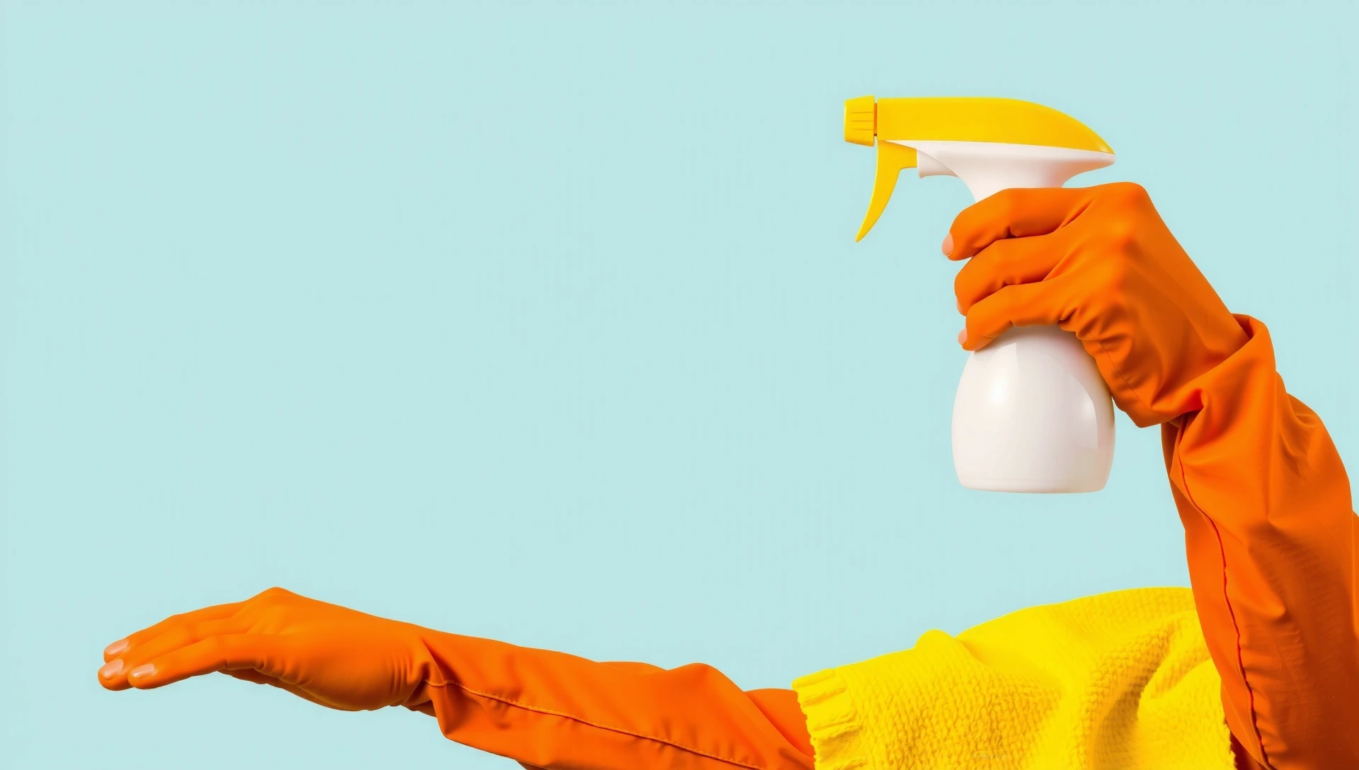 Imagine de fundal cu o echipă de curățenie modernă și echipamente profesionale